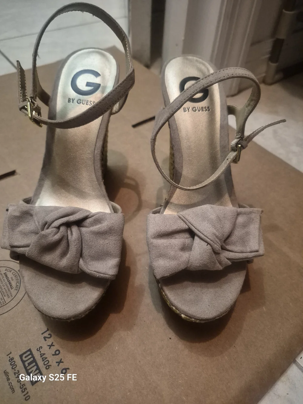 G by GUESS Taupe Knot Front Ankle-Strap Sandals - Women